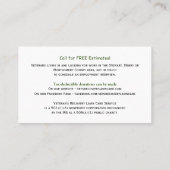 Visitekaartje voor herstel van de eigen zorg van V (Achterkant)