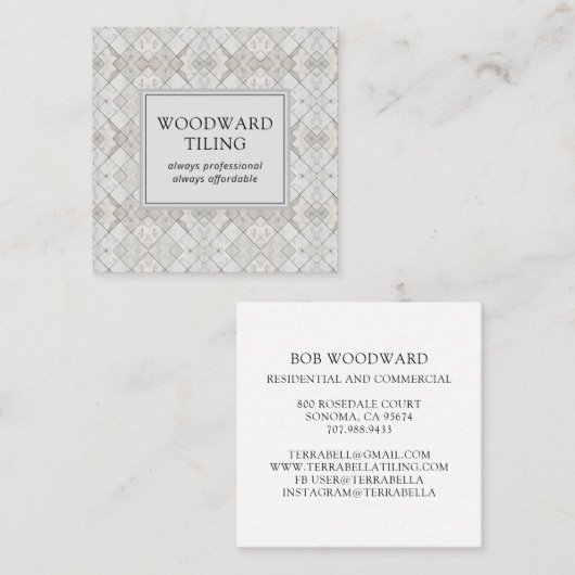 Visitekaartje voor het aanbrengen van vloerkleppen (Voorkant / Achterkant)