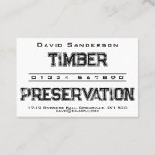 Visitekaartje voor het behoud van hout (Achterkant)