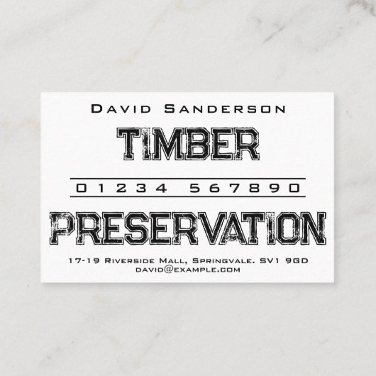 Visitekaartje voor het behoud van hout (Achterkant)