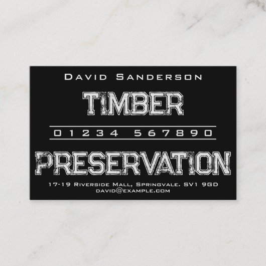 Visitekaartje voor het behoud van hout (Voorkant)