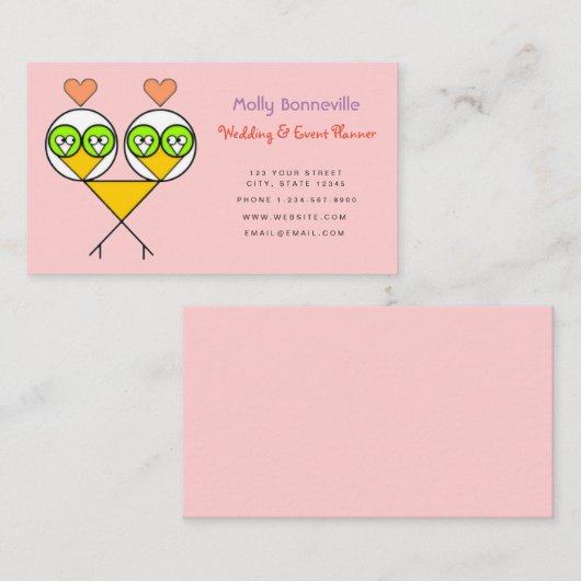 Visitekaartje voor het binden en organiseren van w (Voorkant / Achterkant)