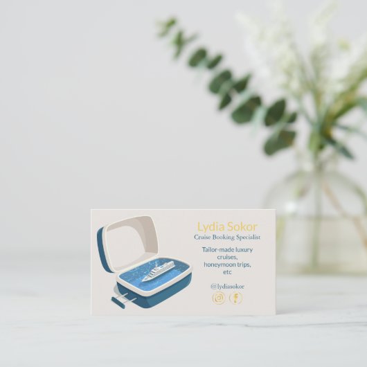 Visitekaartje voor het boeken van luxe cruises (Staand voorkant)
