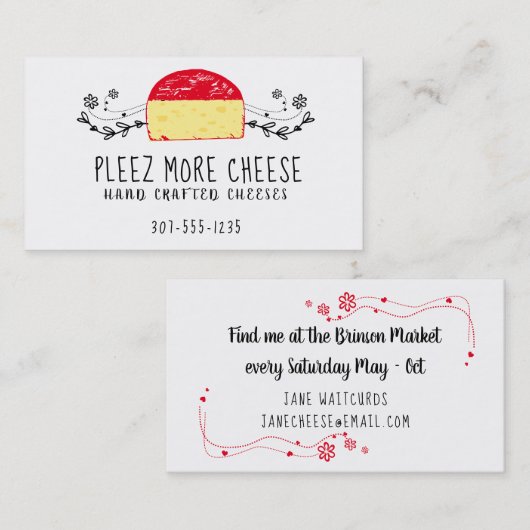 Visitekaartje voor het cateren van kwarts met hand (Voorkant / Achterkant)