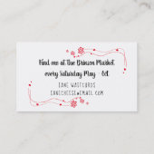 Visitekaartje voor het cateren van kwarts met hand (Achterkant)