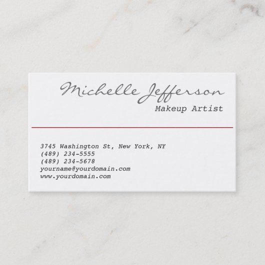 Visitekaartje voor het charteren van artistieke sc (Voorkant)