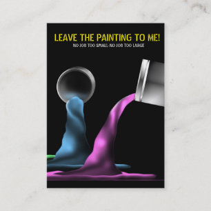 Visitekaartje voor het gieten van verf