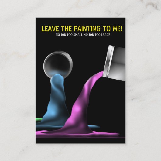 Visitekaartje voor het gieten van verf (Voorkant)