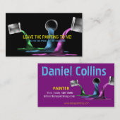 Visitekaartje voor het gieten van verf (Voorkant / Achterkant)