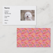 Visitekaartje voor het glimlachen van Bichon Frise (Voorkant / Achterkant)