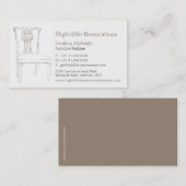 Visitekaartje voor het herstel van antiek stoelen (Voorkant / Achterkant)