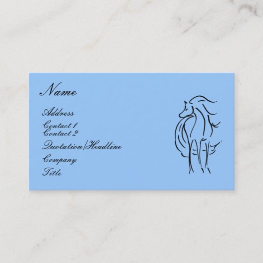 Visitekaartje voor het illustreren van paarden (Voorkant)