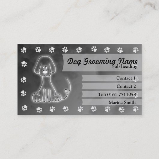 Visitekaartje voor het kweken van honden [grijs] (Voorkant)