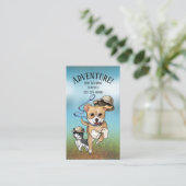 Visitekaartje voor het lopen of instappen van hond (Staand voorkant)