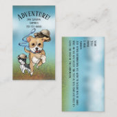 Visitekaartje voor het lopen of instappen van hond (Voorkant / Achterkant)