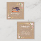 Visitekaartje voor het naaien van bloemkraft (Voorkant / Achterkant)