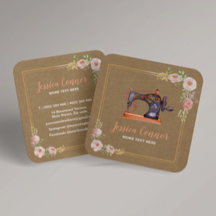 Visitekaartje voor het naaien van bloemkraft