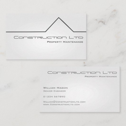 Visitekaartje voor het onderhoud van witte gloed-e (Voorkant / Achterkant)