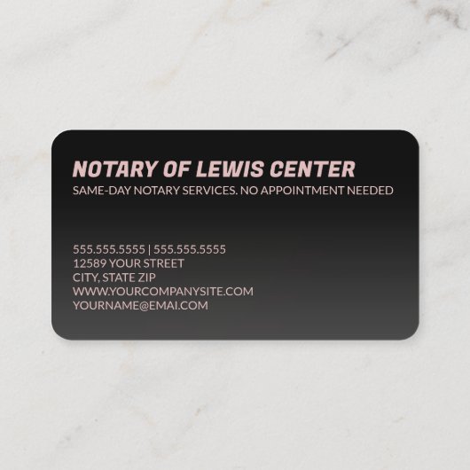 🚩 Visitekaartje voor het ondertekenen van notaris (Achterkant)