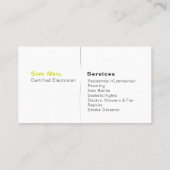 Visitekaartje voor het ontwerpen van een lightlamp (Achterkant)