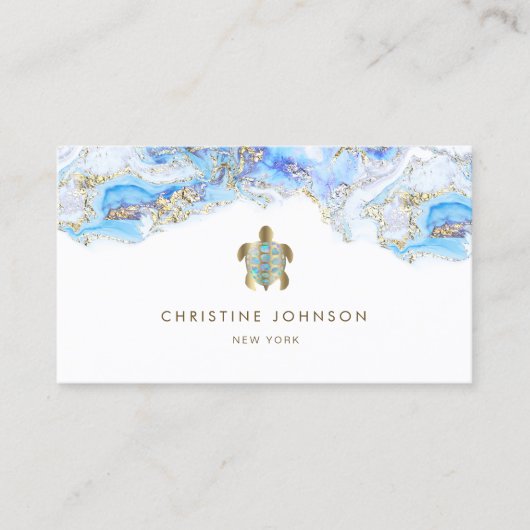 visitekaartje voor het ontwerpen van zeeen schildp (Voorkant)