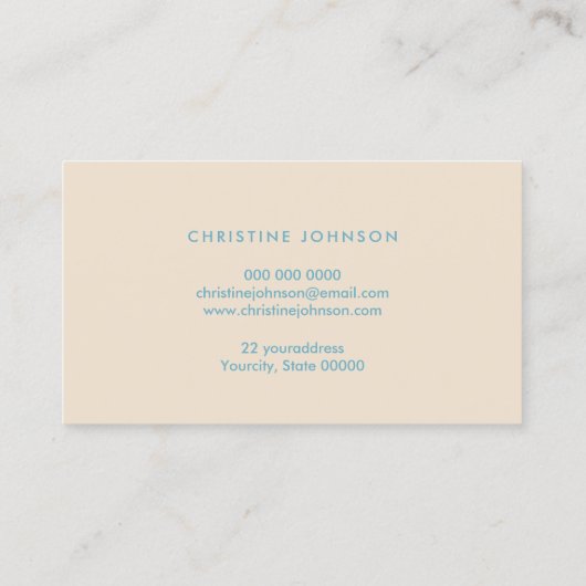 visitekaartje voor het ontwerpen van zeeen schildp (Achterkant)