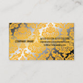 Visitekaartje voor het scheren van gele, elegante  (Achterkant)