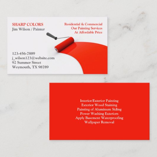 Visitekaartje voor het schilderen (Voorkant / Achterkant)