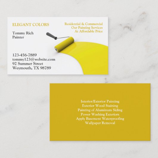 Visitekaartje voor het schilderen (Voorkant / Achterkant)