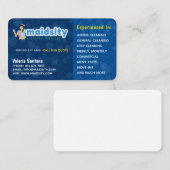 Visitekaartje voor het schoonmaken van de maidsver (Voorkant / Achterkant)