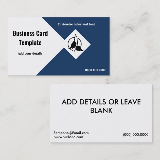 Visitekaartje voor het schoonmaken van het huis (Voorkant / Achterkant)