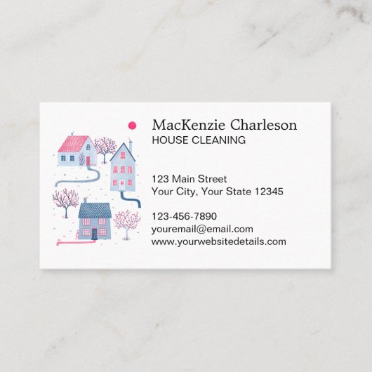 Visitekaartje voor het schoonmaken van het huis (Voorkant)