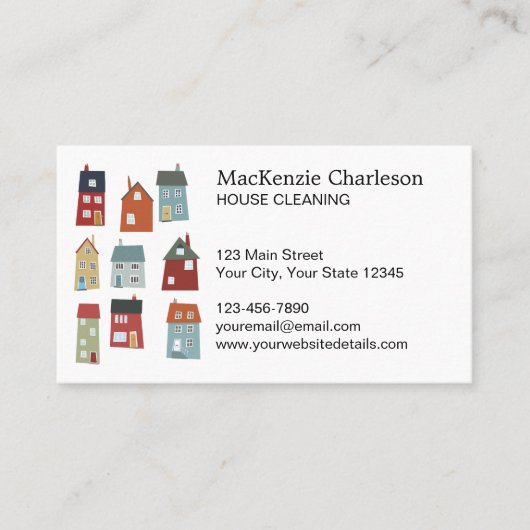 Visitekaartje voor het schoonmaken van het huis (Voorkant)