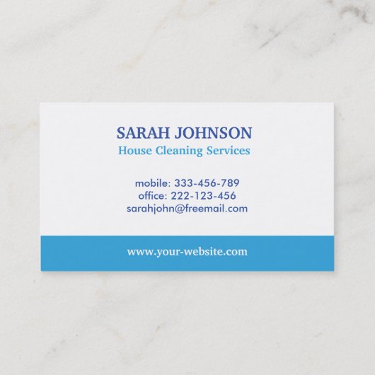 Visitekaartje voor het schoonmaken van het startve (Achterkant)