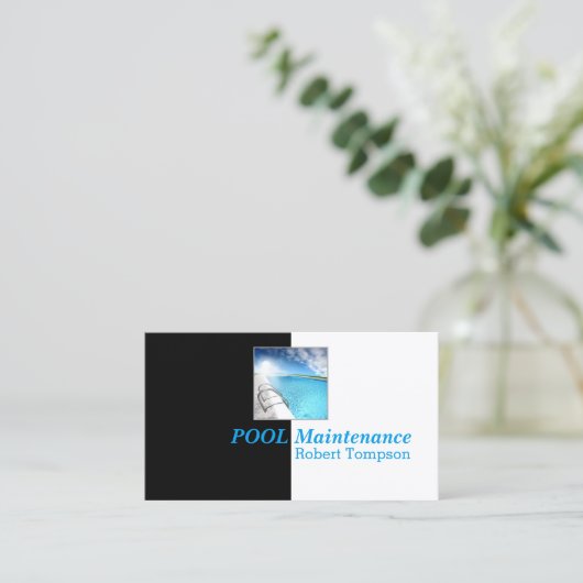 Visitekaartje voor het schoonmaken van pools-onder (Staand voorkant)