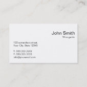 Visitekaartje voor het testen van wijn volgens kwa (Achterkant)