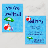 Visitekaartje voor het uitnodigen van beach-speelg informatiekaartje (Voorkant / Achterkant)