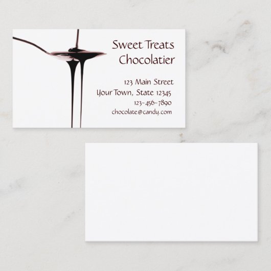 Visitekaartje voor het uitstrijken van chocolade (Voorkant / Achterkant)