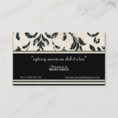 Visitekaartje voor het vastleggen van herinneringe (Achterkant)