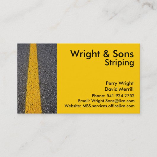 Visitekaartje voor het vastmaken van de partij (Voorkant)