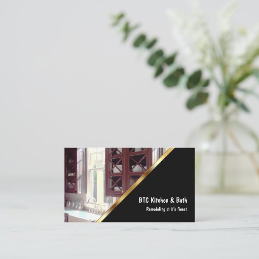 Visitekaartje voor het verbouwen van keuken en bad (Staand voorkant)