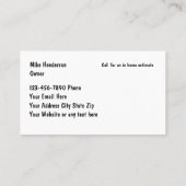 Visitekaartje voor het verbouwen van keuken en bad (Achterkant)