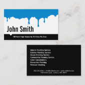 Visitekaartje voor het verfservice met blauwe verf (Voorkant / Achterkant)