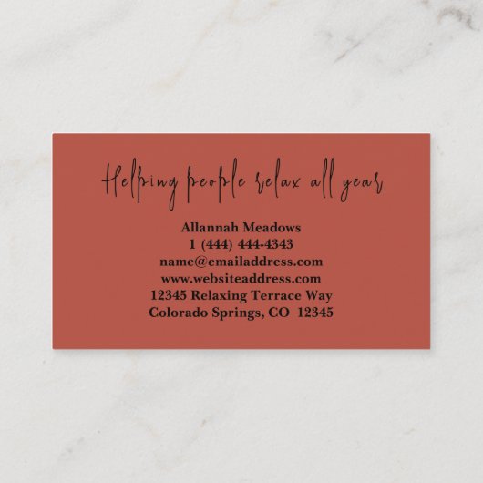 Visitekaartje voor het verzachten van woestijnmaan (Achterkant)