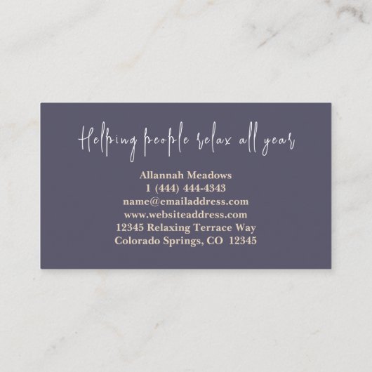 Visitekaartje voor het verzachten van woestijnmaan (Achterkant)