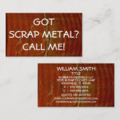 Visitekaartje voor het verzamelen van schroot (Voorkant / Achterkant)
