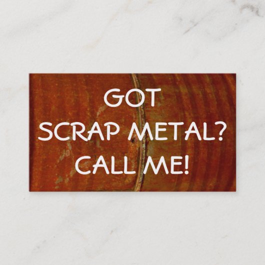 Visitekaartje voor het verzamelen van schroot (Voorkant)