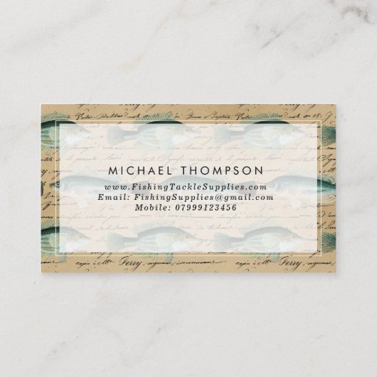  visitekaartje voor het vissen (Achterkant)