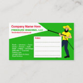 Visitekaartje voor het wassen en reinigen van de d (Achterkant)