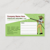 Visitekaartje voor het wassen en reinigen van de d (Achterkant)